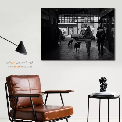 تابلو عکاسی خیابانی سیاه و سفید - سگ های شهر – تابلو سیاه و سفید - اسپو دکور