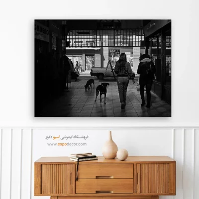 تابلو عکاسی خیابانی سیاه و سفید - سگ های شهر – تابلو سیاه و سفید - اسپو دکور
