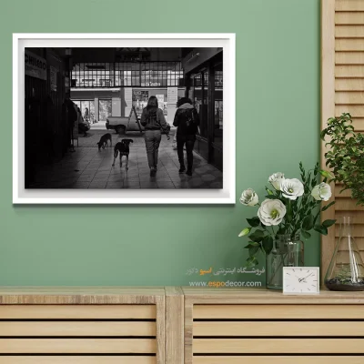 تابلو عکاسی خیابانی سیاه و سفید - سگ های شهر – تابلو سیاه و سفید - اسپو دکور