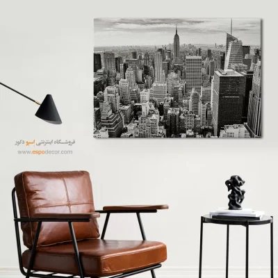 تابلو آسمانخراش منهتن - قلب منهتن – تابلو سیاه و سفید - اسپو دکور