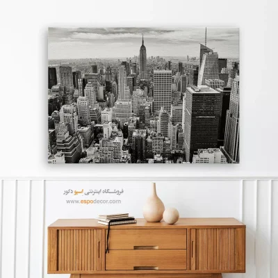 تابلو آسمانخراش منهتن - قلب منهتن – تابلو سیاه و سفید - اسپو دکور