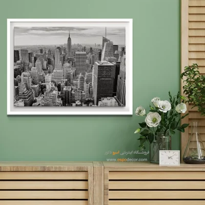تابلو آسمانخراش منهتن - قلب منهتن – تابلو سیاه و سفید - اسپو دکور