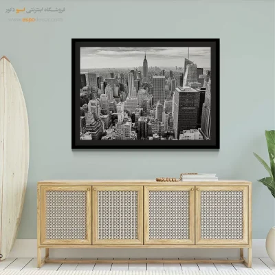تابلو آسمانخراش منهتن - قلب منهتن – تابلو سیاه و سفید - اسپو دکور