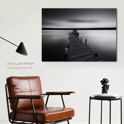 مسیر ابریشمی – تابلو سیاه و سفید - تابلو اسکله سیاه و سفید - اسپو دکور