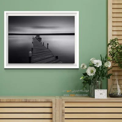 مسیر ابریشمی – تابلو سیاه و سفید - تابلو اسکله سیاه و سفید - اسپو دکور