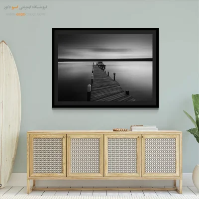 مسیر ابریشمی – تابلو سیاه و سفید - تابلو اسکله سیاه و سفید - اسپو دکور