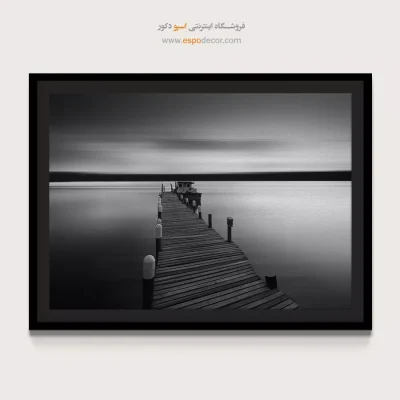 مسیر ابریشمی – تابلو سیاه و سفید - تابلو اسکله سیاه و سفید - اسپو دکور