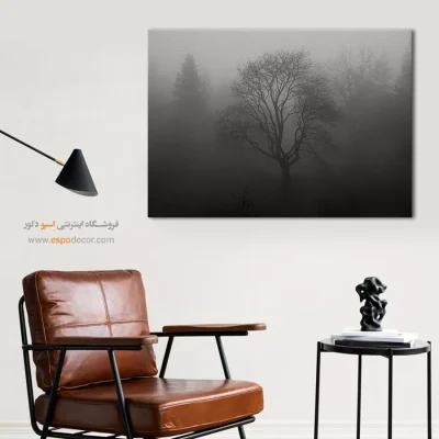 تابلو هنری برای هدیه - تندیس زمستانی – تابلو سیاه و سفید - اسپو دکور