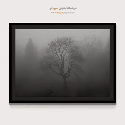تابلو هنری برای هدیه - تندیس زمستانی – تابلو سیاه و سفید - اسپو دکور