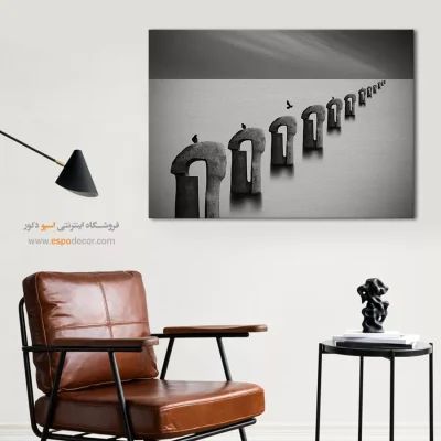 تابلو نقاشی سیاه و سفید شیک