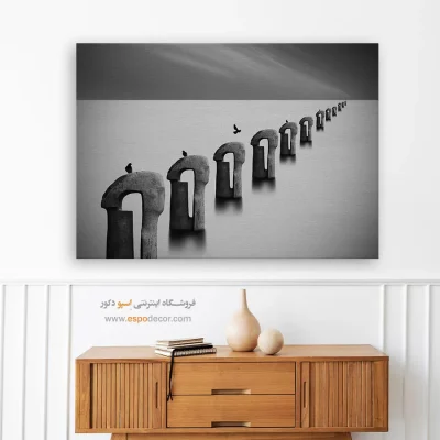 تابلو نقاشی سیاه و سفید شیک