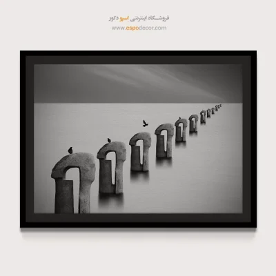 تابلو نقاشی سیاه و سفید شیک