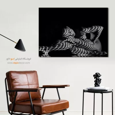 تابلو سیاه و سفید مدرن برای مزون - الگوی نقطه‌ای – تابلو سیاه و سفید - اسپو دکور