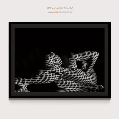 تابلو سیاه و سفید مدرن برای مزون - الگوی نقطه‌ای – تابلو سیاه و سفید - اسپو دکور