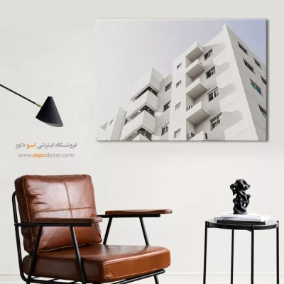 تابلو بوم مینیمال مخصوص پذیرایی - هندسهی پلهای – تابلو سیاه و سفید - اسپو دکور