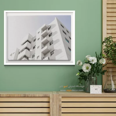 تابلو بوم مینیمال مخصوص پذیرایی - هندسهی پلهای – تابلو سیاه و سفید - اسپو دکور