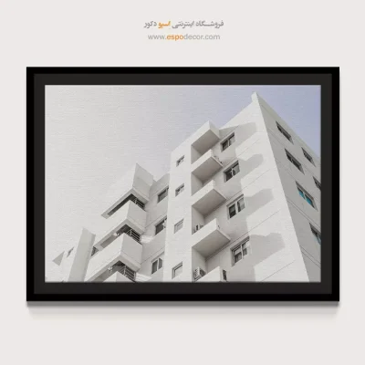 تابلو بوم مینیمال مخصوص پذیرایی - هندسهی پلهای – تابلو سیاه و سفید - اسپو دکور