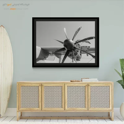 تابلو هنری برای آرایشگاه مردانه - چرخه‌ی عظیم – تابلو سیاه و سفید - اسپو دکور