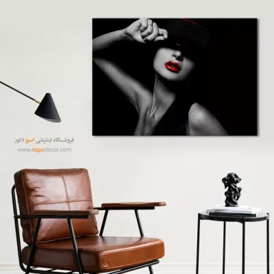 تابلو اتاق خواب سیاه و سفید - سایه‌ی اغوا – تابلو سیاه و سفید - اسپو دکور