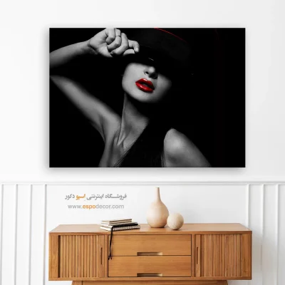 تابلو اتاق خواب سیاه و سفید - سایه‌ی اغوا – تابلو سیاه و سفید - اسپو دکور