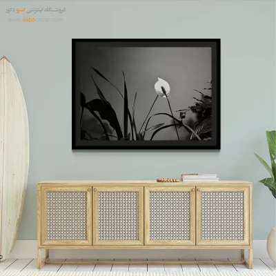 تابلو بوم سیاه و سفید زیبا - درخشش صلح – تابلو سیاه و سفید - اسپو دکور