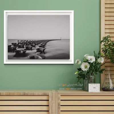خرید تابلو شیک و زیبا - موج‌شکن – تابلو سیاه و سفید - اسپو دکور