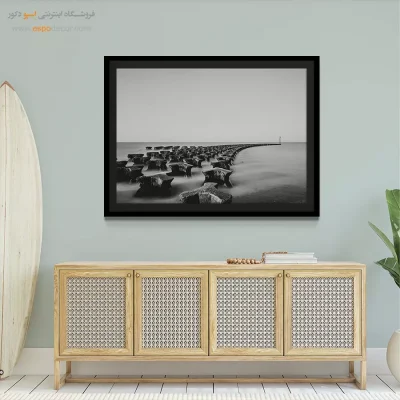 خرید تابلو شیک و زیبا - موج‌شکن – تابلو سیاه و سفید - اسپو دکور