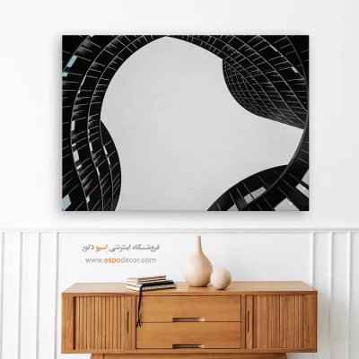 دکوراسیون لوکس برای دفتر کار - هندسه آسمانی – تابلو سیاه و سفید - اسپو دکور
