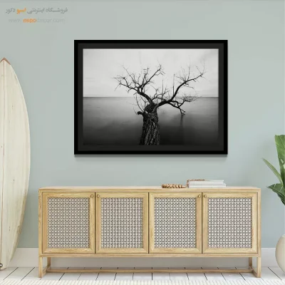 تابلو هنری سیاه و سفید مخصوص پذیرایی - سکون ابدی – تابلو سیاه و سفید - اسپو دکور