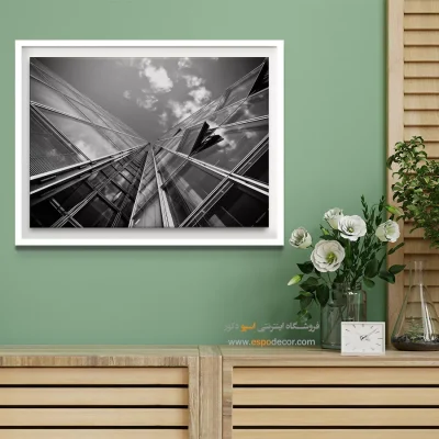 تابلو اتاق خواب سیاه و سفید شیک - خطوط صعود – تابلو سیاه و سفید - اسپو دکور