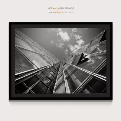تابلو اتاق خواب سیاه و سفید شیک - خطوط صعود – تابلو سیاه و سفید - اسپو دکور