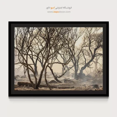 تابلو منظره‌ی دراماتیک - رقص شاخه‌ها – تابلو سیاه و سفید - اسپو دکور