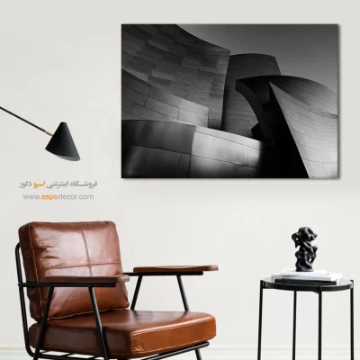 تابلو دیواری انتزاعی - کنسرت هال والت دیزنی – تابلو سیاه و سفید - اسپو دکور