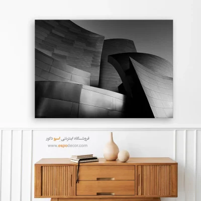 تابلو دیواری انتزاعی - کنسرت هال والت دیزنی – تابلو سیاه و سفید - اسپو دکور