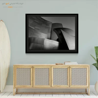 تابلو دیواری انتزاعی - کنسرت هال والت دیزنی – تابلو سیاه و سفید - اسپو دکور