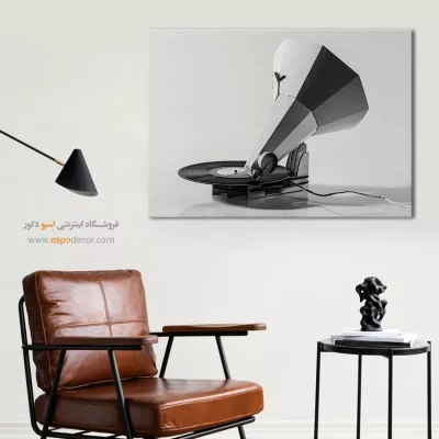 خرید تابلو سیاه و سفید شیک - صدای هندسی – تابلو سیاه و سفید - اسپو دکور