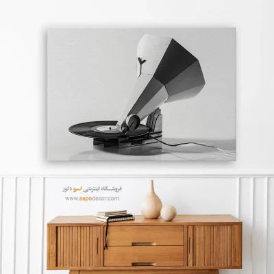 خرید تابلو سیاه و سفید شیک - صدای هندسی – تابلو سیاه و سفید - اسپو دکور