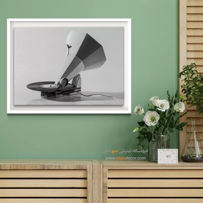 خرید تابلو سیاه و سفید شیک - صدای هندسی – تابلو سیاه و سفید - اسپو دکور