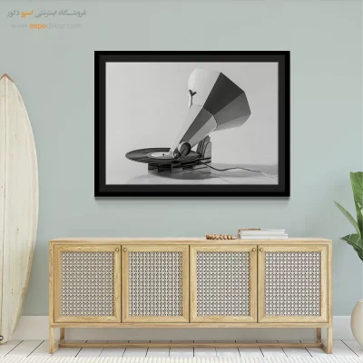 خرید تابلو سیاه و سفید شیک - صدای هندسی – تابلو سیاه و سفید - اسپو دکور