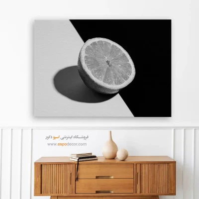 دکوراسیون آشپزخانه مدرن - مرکبات – تابلو سیاه و سفید - اسپو دکور