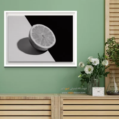 دکوراسیون آشپزخانه مدرن - مرکبات – تابلو سیاه و سفید - اسپو دکور