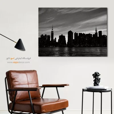 تابلو بوم با تصاویر نیویورک - منهتن – تابلو سیاه و سفید - اسپو دکور