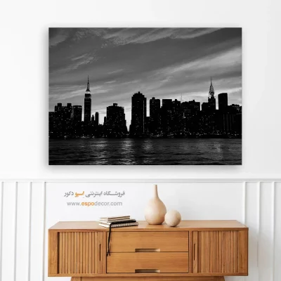 تابلو بوم با تصاویر نیویورک - منهتن – تابلو سیاه و سفید - اسپو دکور