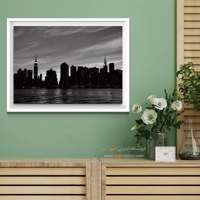 تابلو بوم با تصاویر نیویورک - منهتن – تابلو سیاه و سفید - اسپو دکور