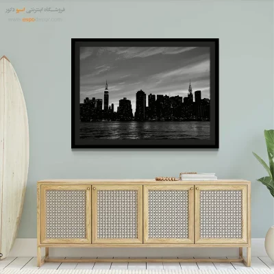 تابلو بوم با تصاویر نیویورک - منهتن – تابلو سیاه و سفید - اسپو دکور
