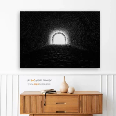 سفارش تابلو بوم سیاه و سفید مدرن - طاق آجری – تابلو سیاه و سفید - اسپو دکور