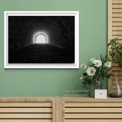 سفارش تابلو بوم سیاه و سفید مدرن - طاق آجری – تابلو سیاه و سفید - اسپو دکور