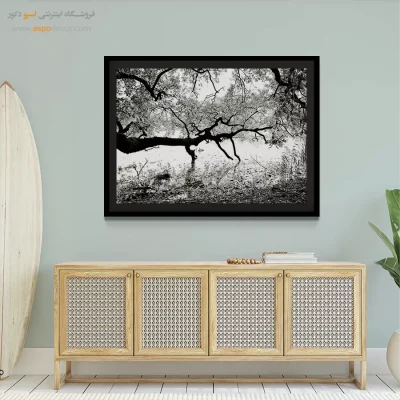 تابلو طبیعت مدرن - کهنسال – تابلو سیاه و سفید - اسپو دکور