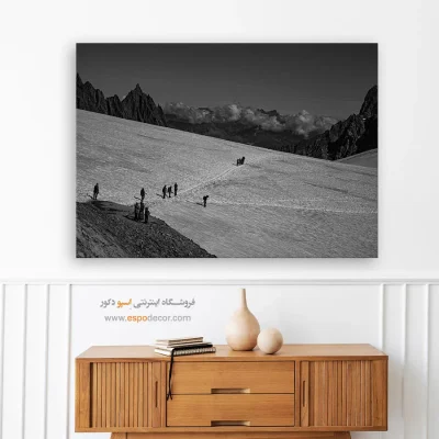 تابلو انگیزشی کار تیمی - مسیر صعود – تابلو سیاه و سفید - اسپو دکور