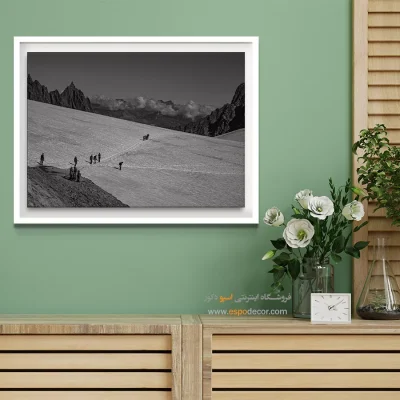 تابلو انگیزشی کار تیمی - مسیر صعود – تابلو سیاه و سفید - اسپو دکور